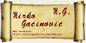 Mirko Gaćinović vizit kartica
